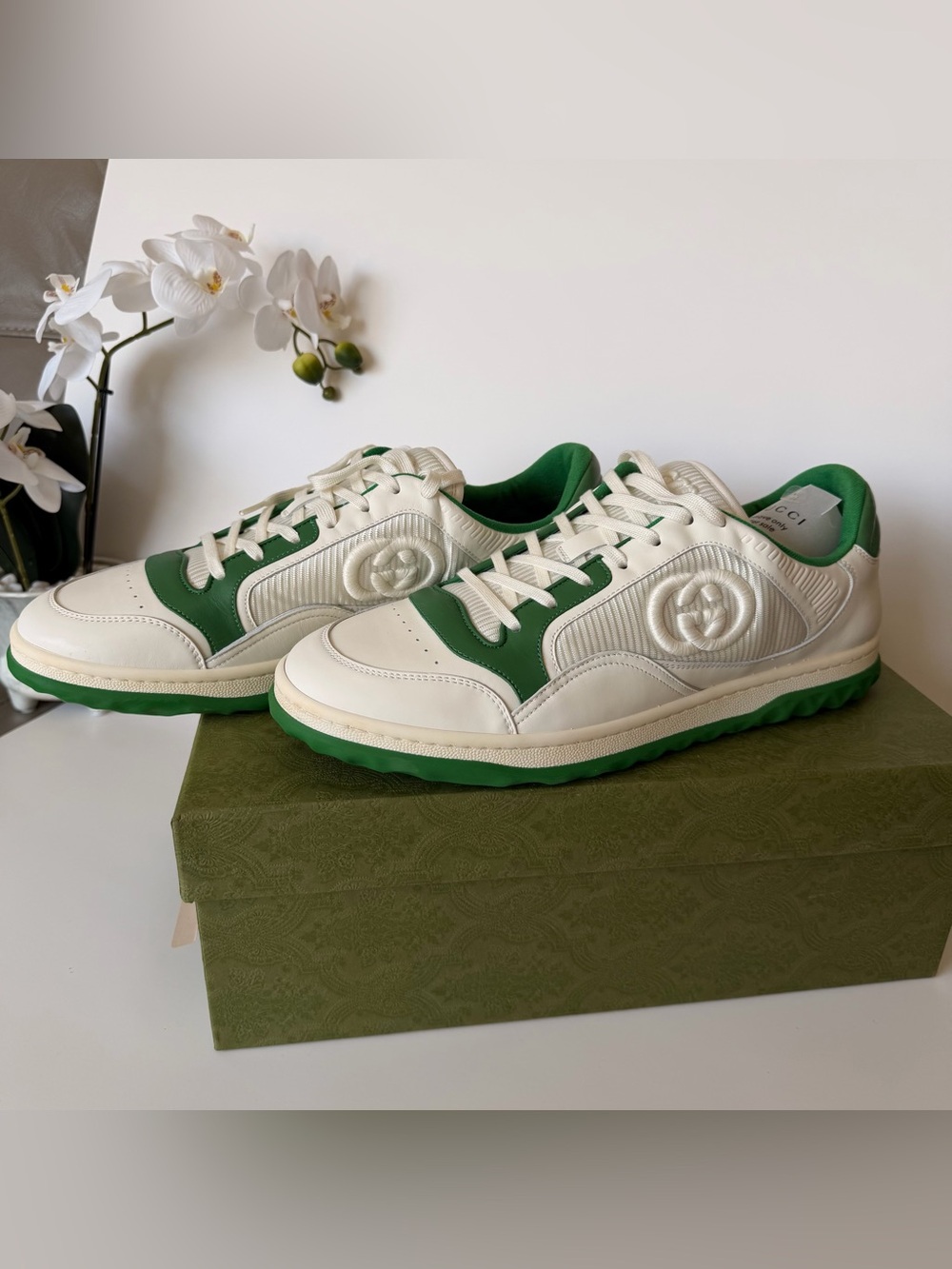Gucci Mac80 Sneakers White Green GG Men’s Size 11 New Full Set Authentic 🔥